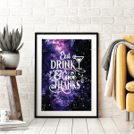 Eat Drink & Give Thanks Poster | Festive Celebration Art Print, Premium Quality, Perfect For Kitchen Or Dining Room Walls, Ideal As A Cheerful Holiday Gift