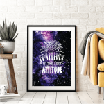 Gratitude Is the Best Attitude Poster | Motivational Wall Print, celestial art design, home office decor, inspiring gift for positivity and mindfulness