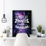 Interrupt Anxiety With Gratitude Poster | Mindful Mental Wellness Print, Cosmic Motivational Artwork, Home Office Decor, Uplifting Gift For Calm And Positivity - Image 2