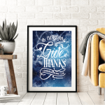 In Everything Give Thanks Poster | Faith Inspiration Wall Art Print, High-resolution Christian Artwork, Home Office Living Room Decor, Uplifting Gratitude Gift