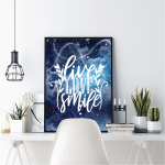 Live Love Smile Poster | Inspirational Quote Print, Premium Quality Artwork, Bedroom Living Room Office Decor, Encouraging Gift For Joy And Positivity - Image 2