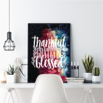 Thankful Grateful Blessed Poster | Inspirational Quote Wall Print, Modern Aesthetic Decor For Living Rooms And Offices, Uplifting Gift For Daily Positivity Seekers - Image 2